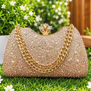 Exclusive Geometric Pearl Embellished Handbag  P0322